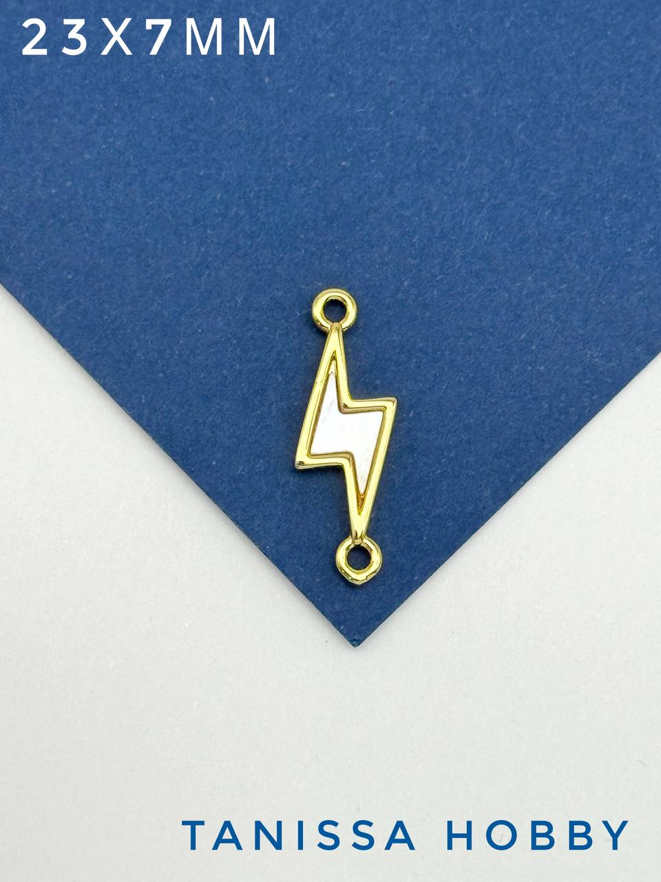 Коннектор перламутр молния, позолота, А721