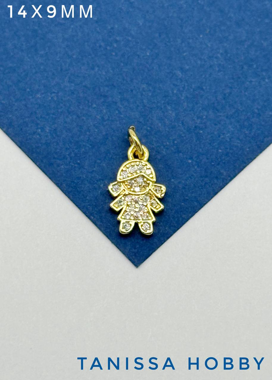 Подвеска девочка, человек, позолота, Р610