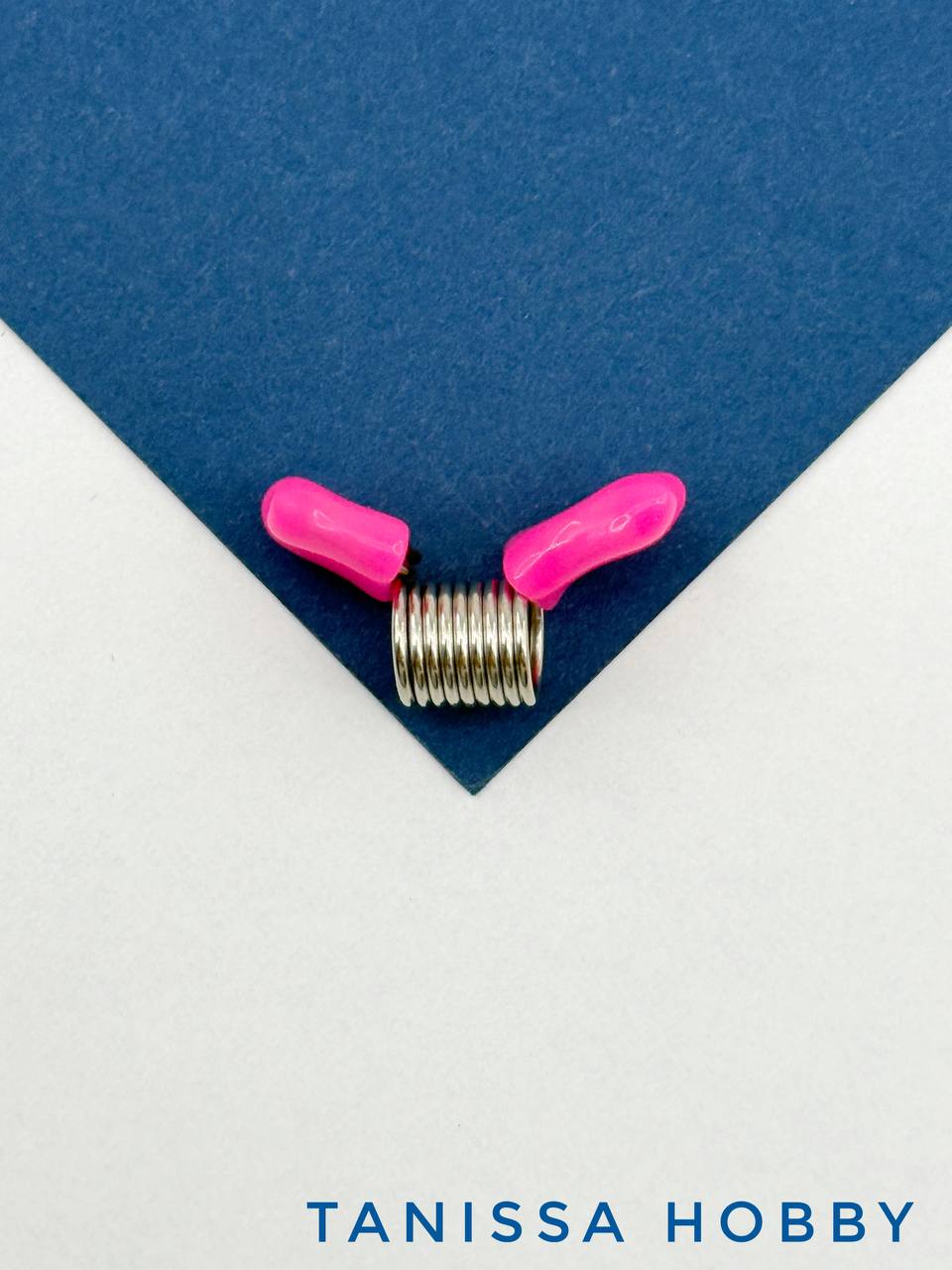 Зажим стоппер пружинка розовый для бисера, тросика и нити, ШТУКА, И18
