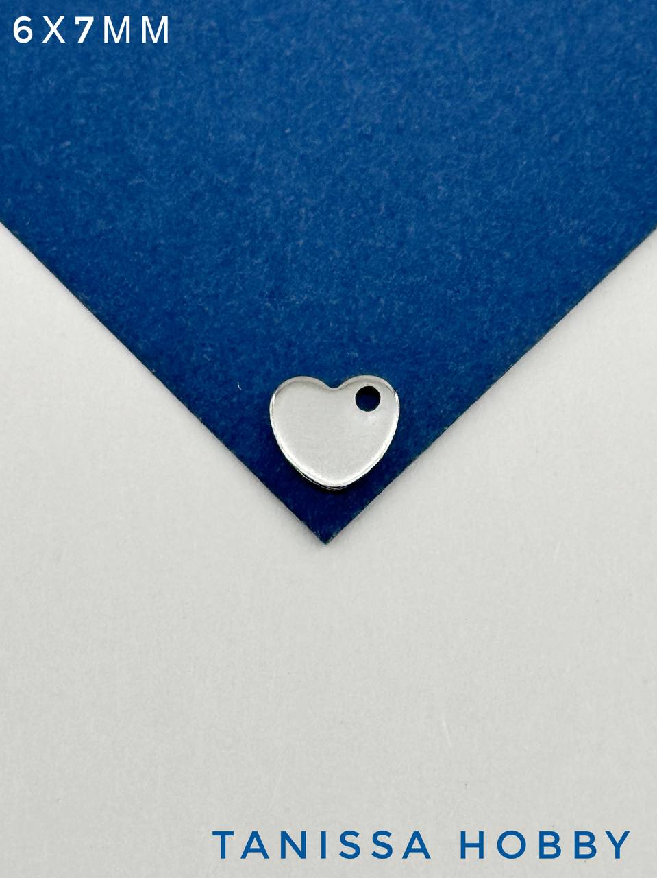 Подвеска шильдик Сердце 6мм, сталь, Ч011