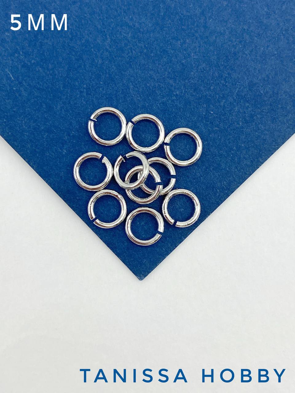 Соединительные колечки 5мм толщина 0,8мм, 10шт, родий, М311