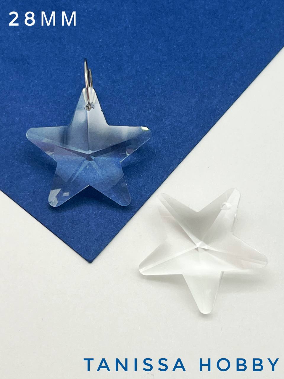 Подвеска звезда, интерьерный кристалл, 28мм, хрусталь, ЛС066