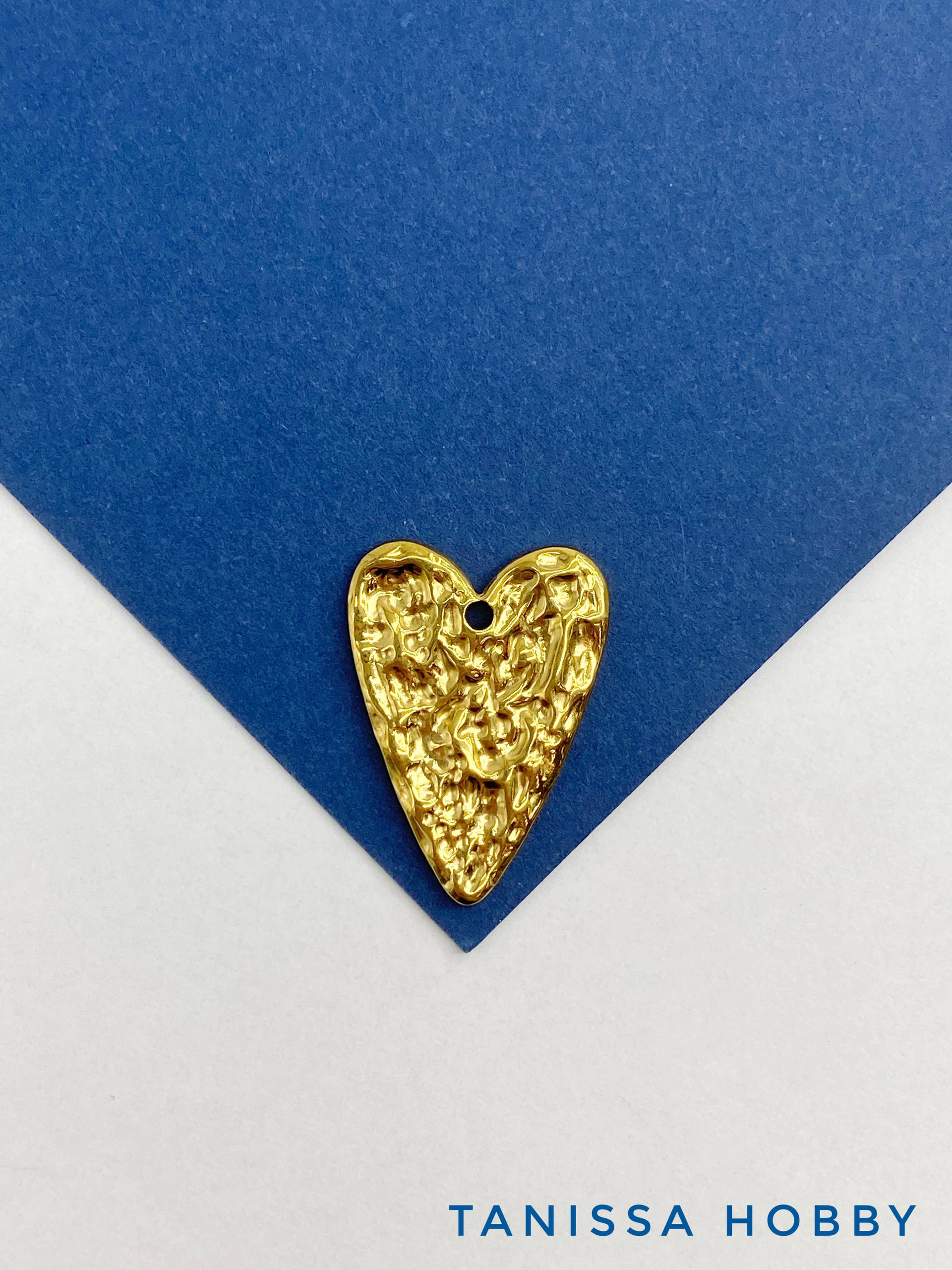 Подвеска сердце, 26х19мм, сталь, позолота, Ш336