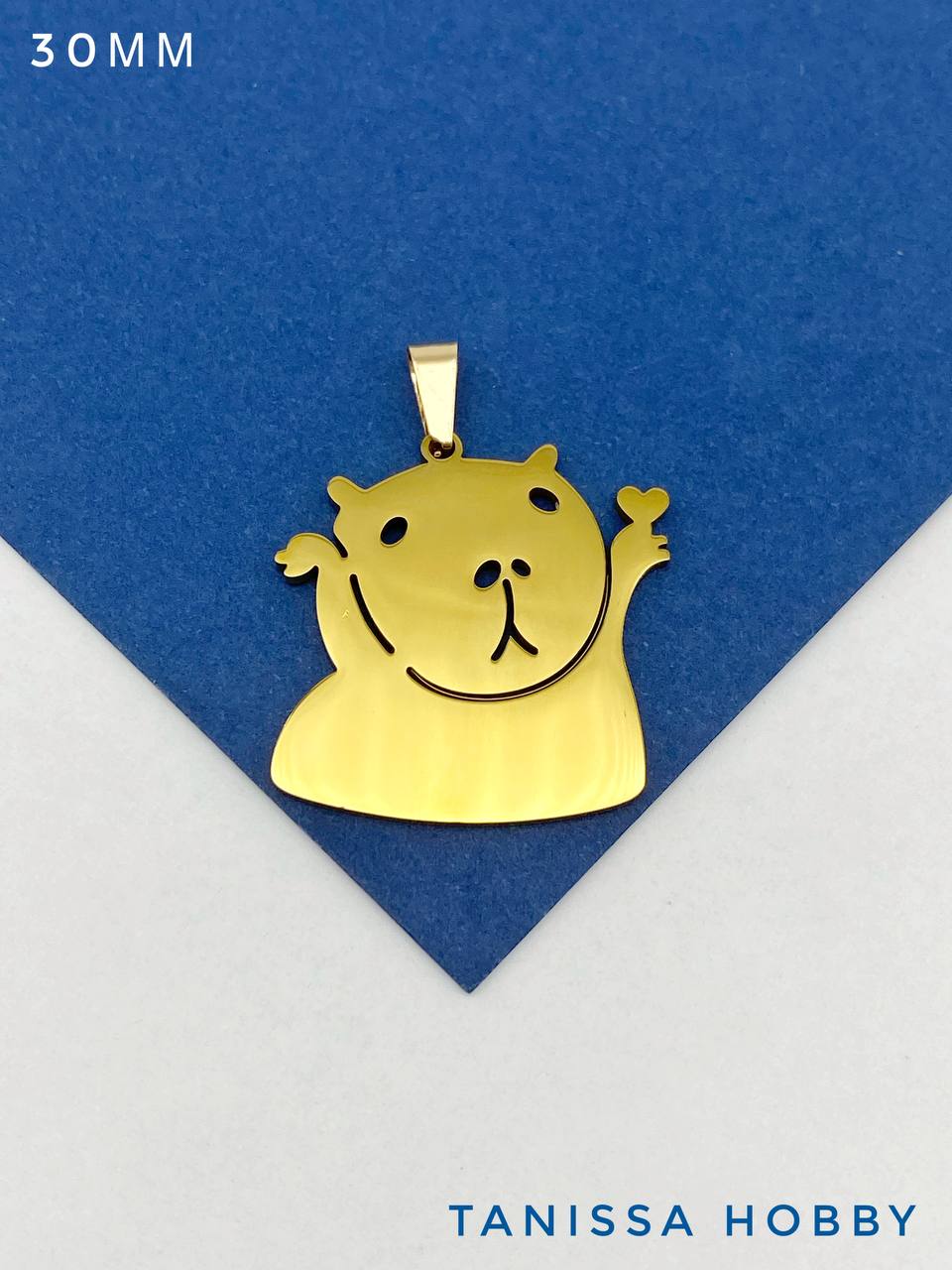 Подвеска капибара 30мм, сталь, позолота, Ш311