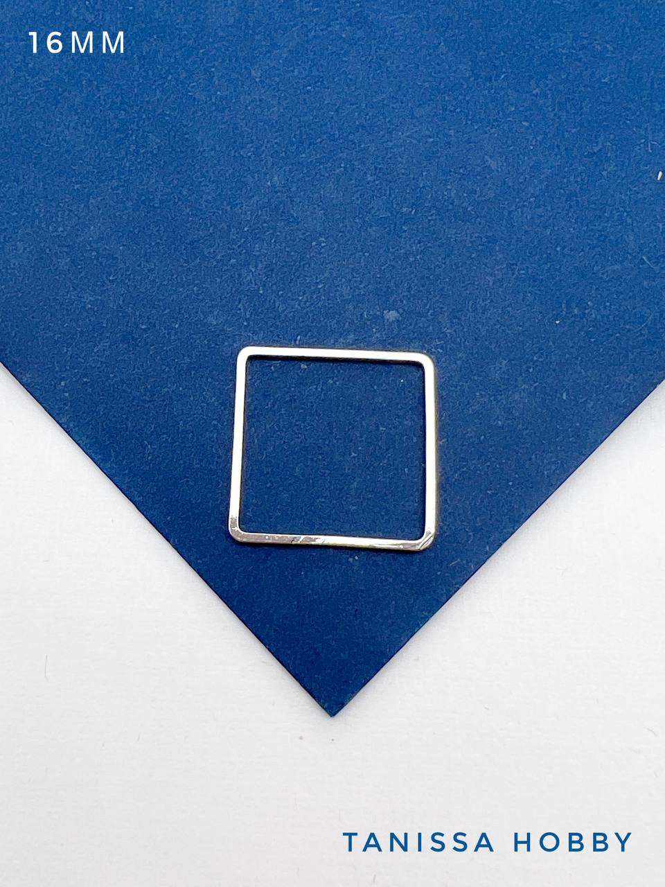 Коннектор квадрат неразъемный, 16мм, родий, Р207