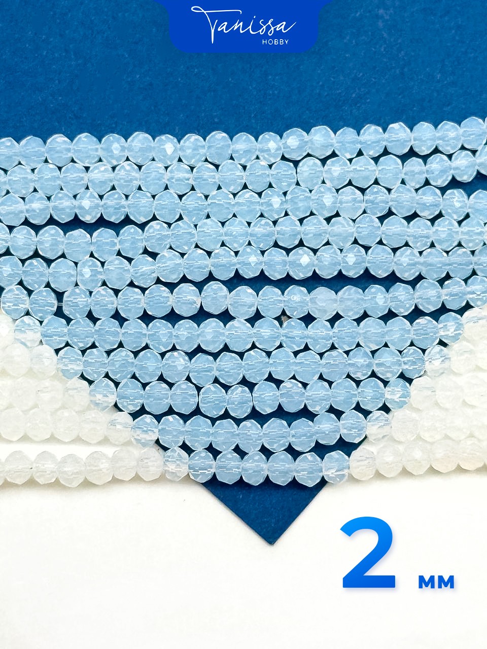 Хрусталь Рондели 2мм, лунный камень, нить. Х024