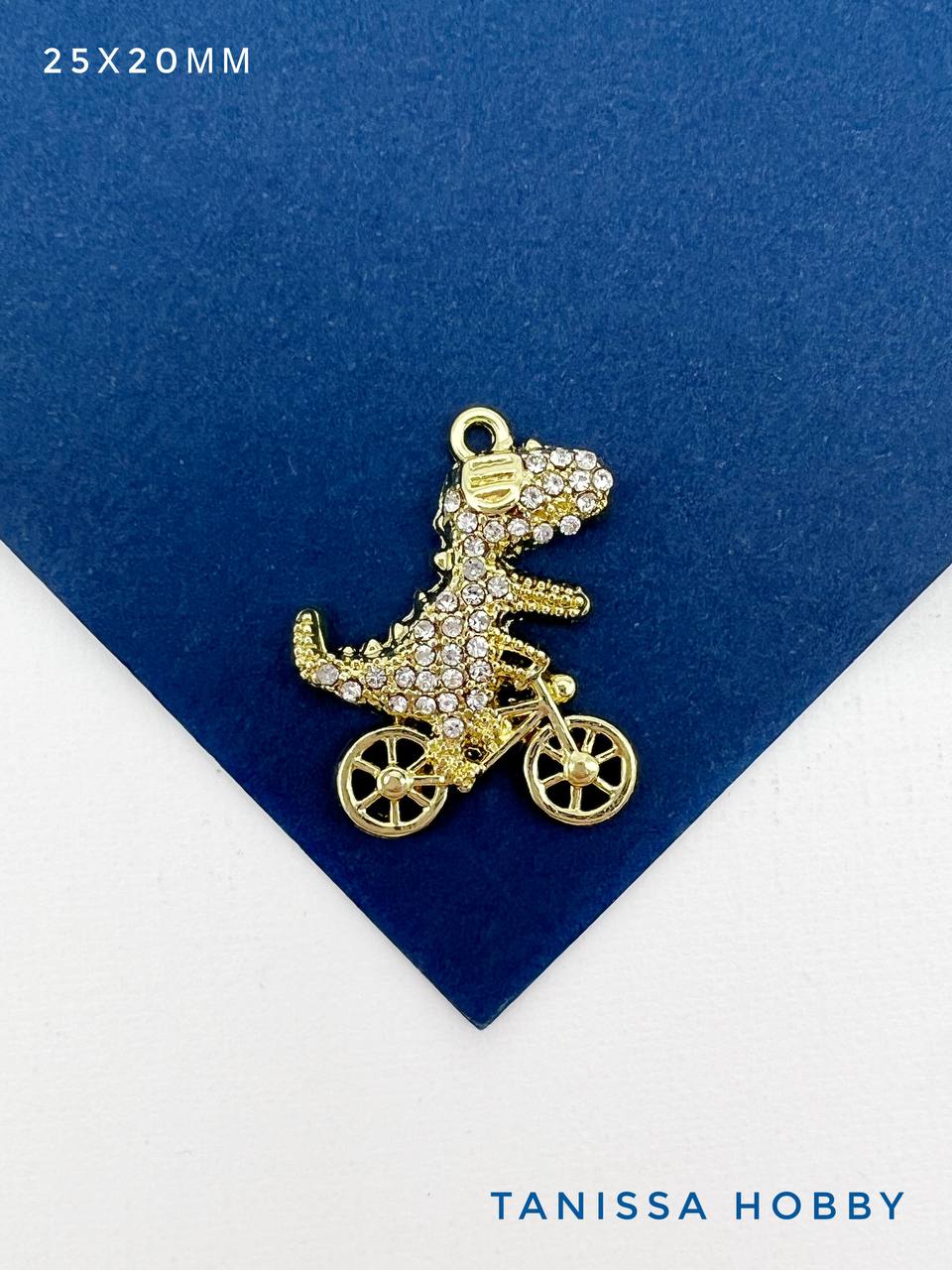 Подвеска динозавр на велосипеде, дракон, позолота, С132