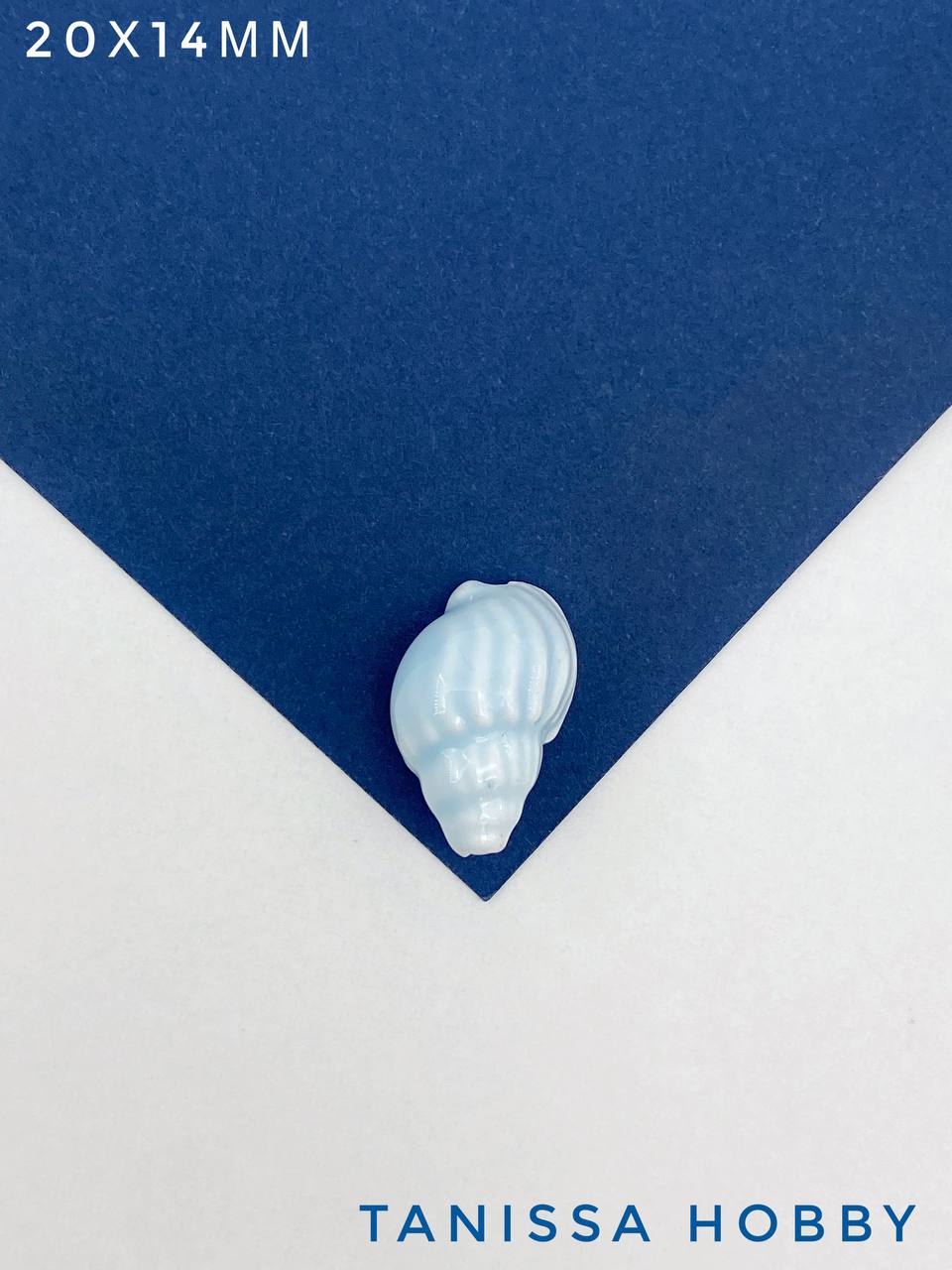 Бусина ракушка, керамика, 20х14мм, голубой, штука, П172