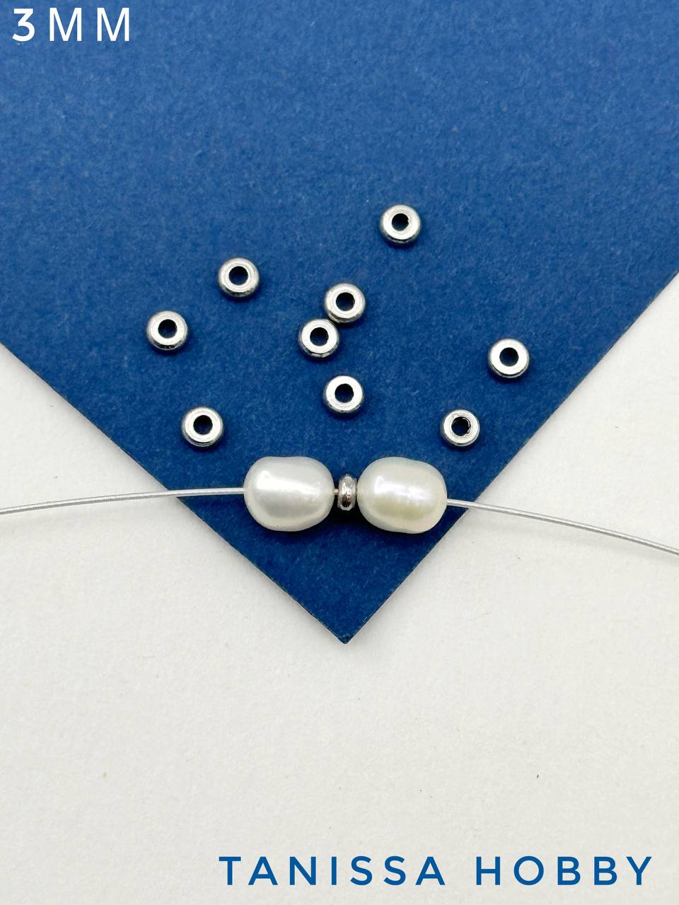 Разделители для бусин плоские шайба 3мм, 10шт, сталь, Ч213