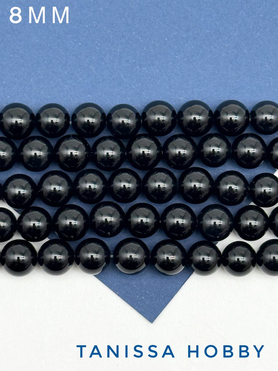 Черный Агат 8мм, 1/2 нити. Б132