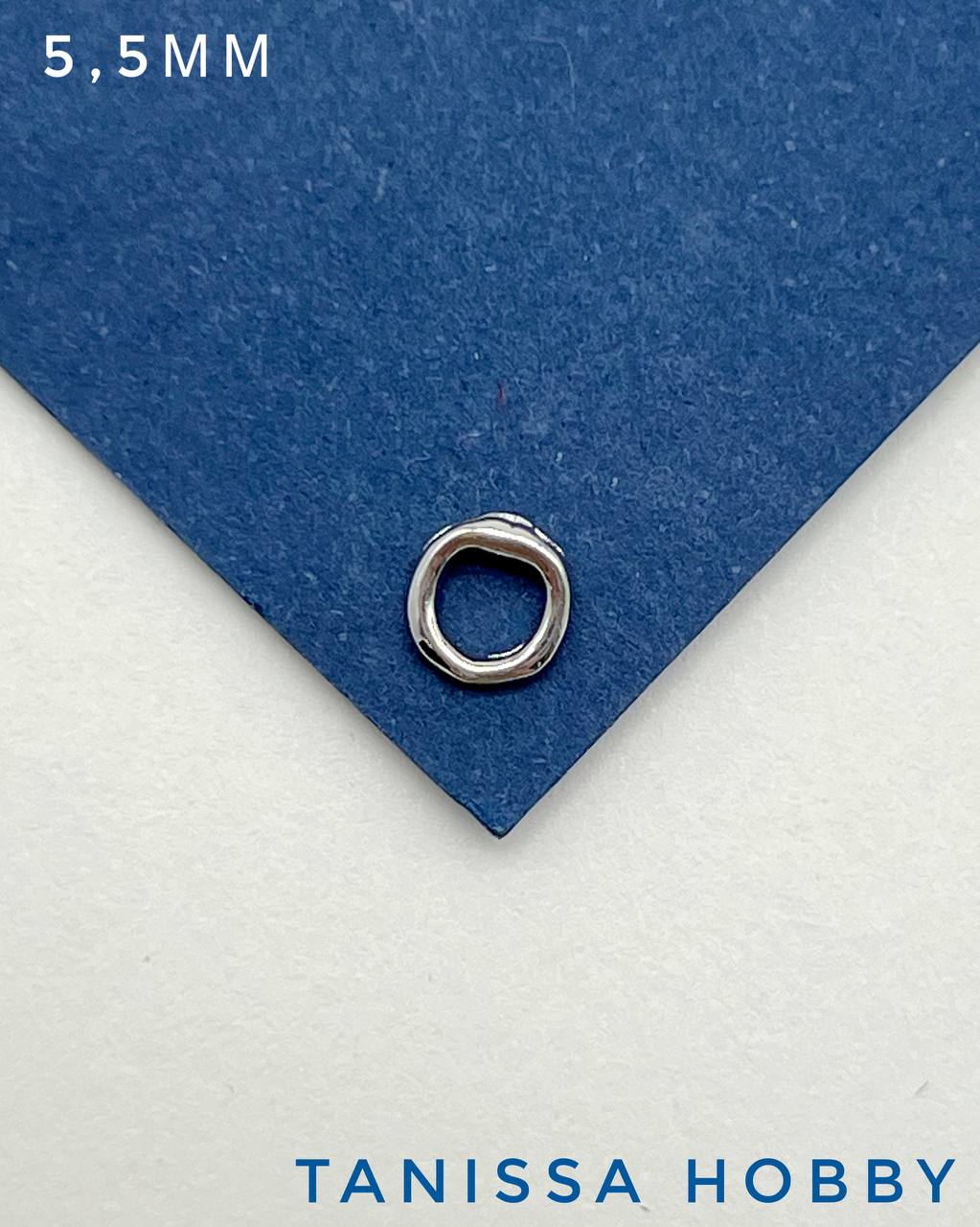 Концевик коннектор кольцо 5мм с отверстиями, протектор, родий, Р327