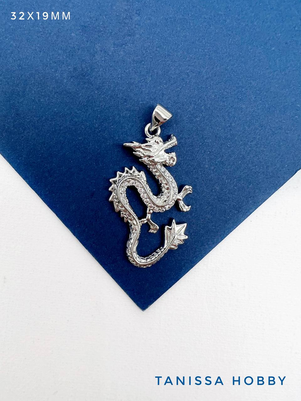 Подвеска дракон, родий, Д109