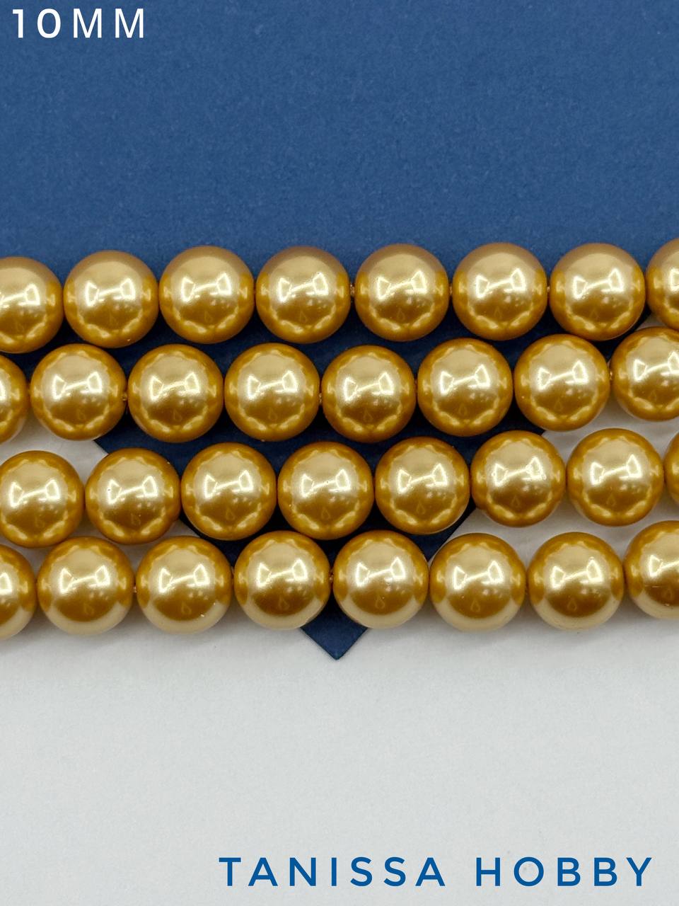 Жемчуг Майорка, золото, Gold, 10мм, нить, МА227