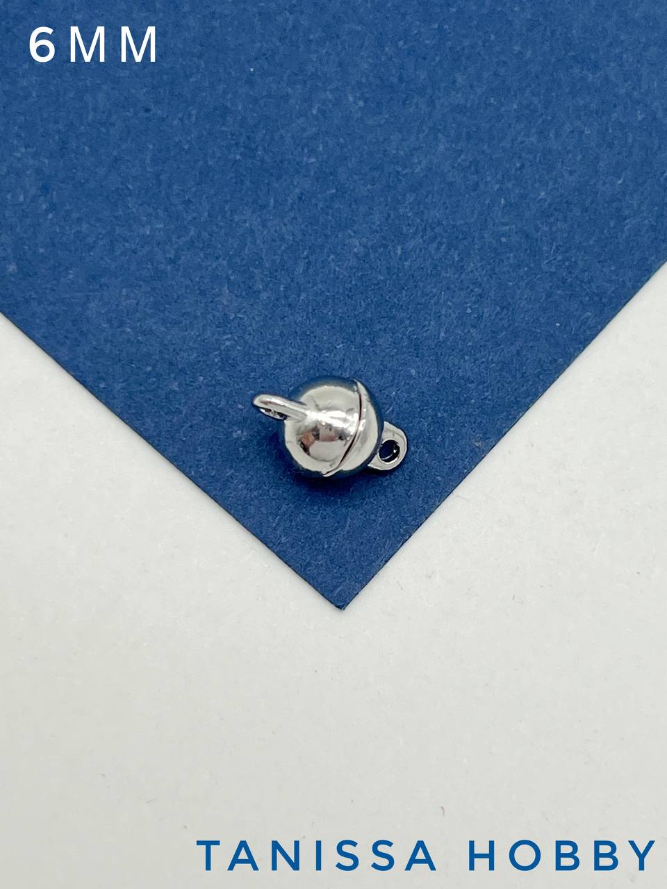 Карабин замок магнитный 6мм, родий, К313