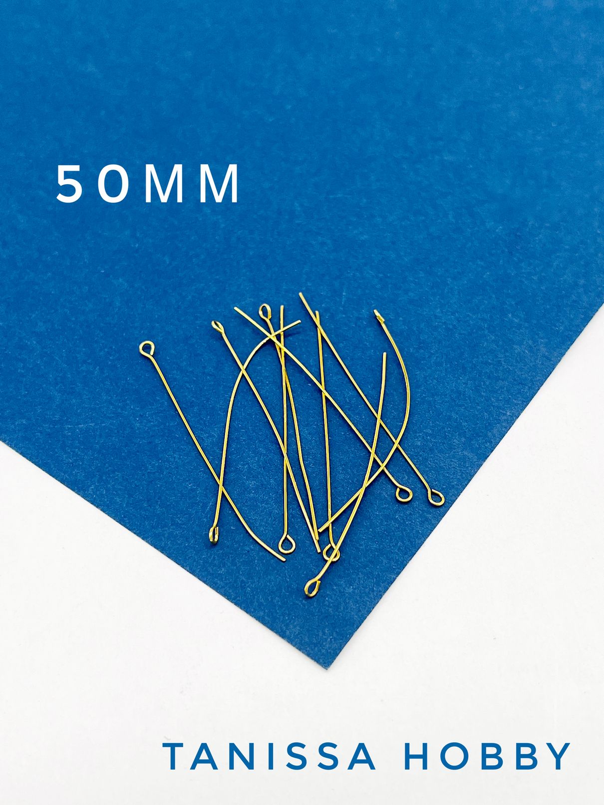 Пины с колечком 50мм средне жесткие, позолота, 10шт. М917