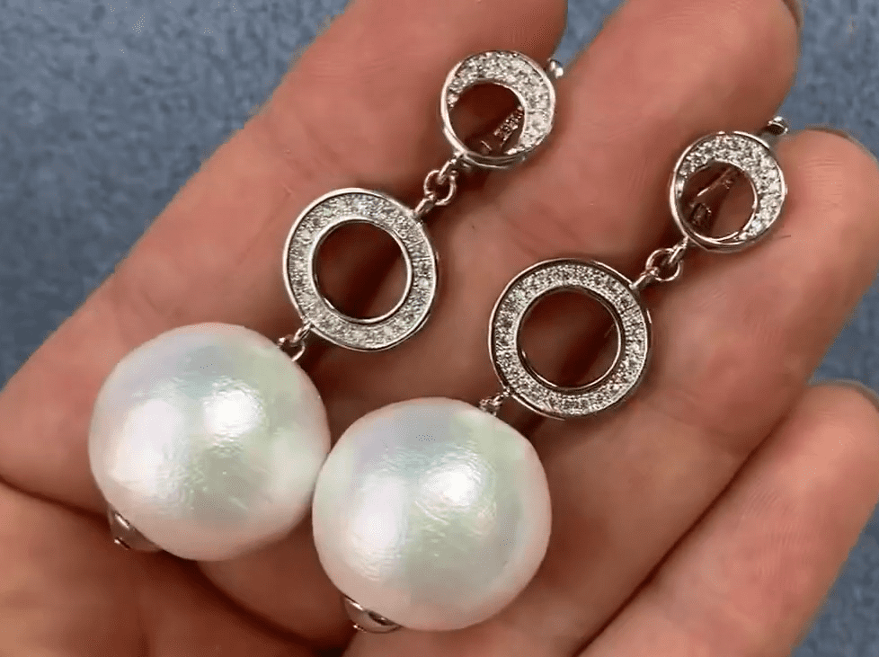 Серьги из хлопкового жемчуга