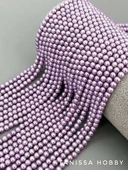 Жемчуг Майорка, лавандовый, Matte Violet, 4мм, нить, МА291