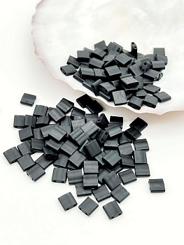 Бисер MIYUKI TILA beads, TL401F, 5гр, черный матовый. МЮ116