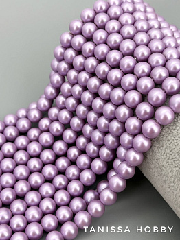 Жемчуг Майорка, лавандовый, Matte Violet, 8мм, нить, МА293