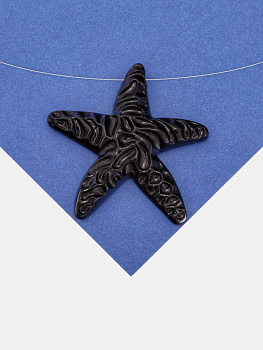 Подвеска морская звезда, черная эмаль, 50мм, Д615