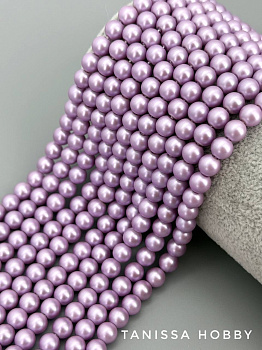 Жемчуг Майорка, лавандовый, Matte Violet, 6мм, нить, МА292