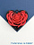 Подвеска Сердце Роза среднее, черный красный филамент, Ф022